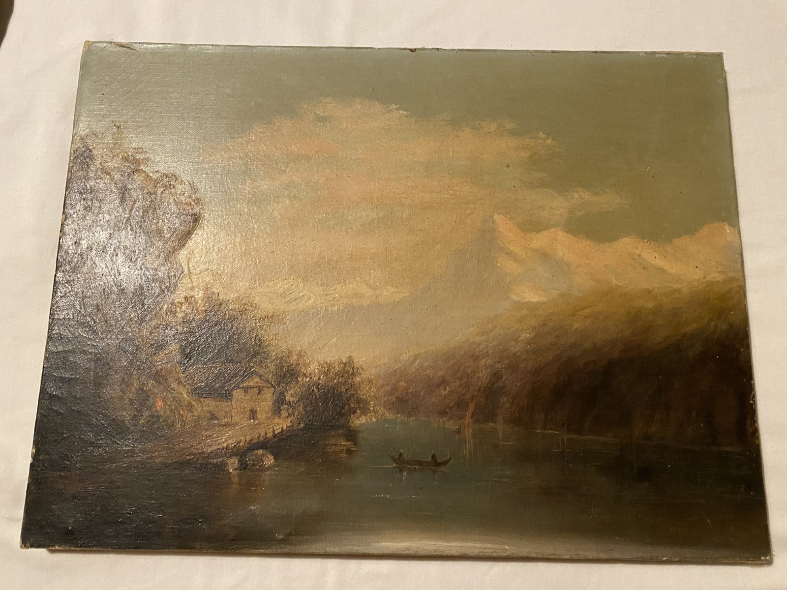 Antique painting original circa late 1800’s in the Hudson River style.