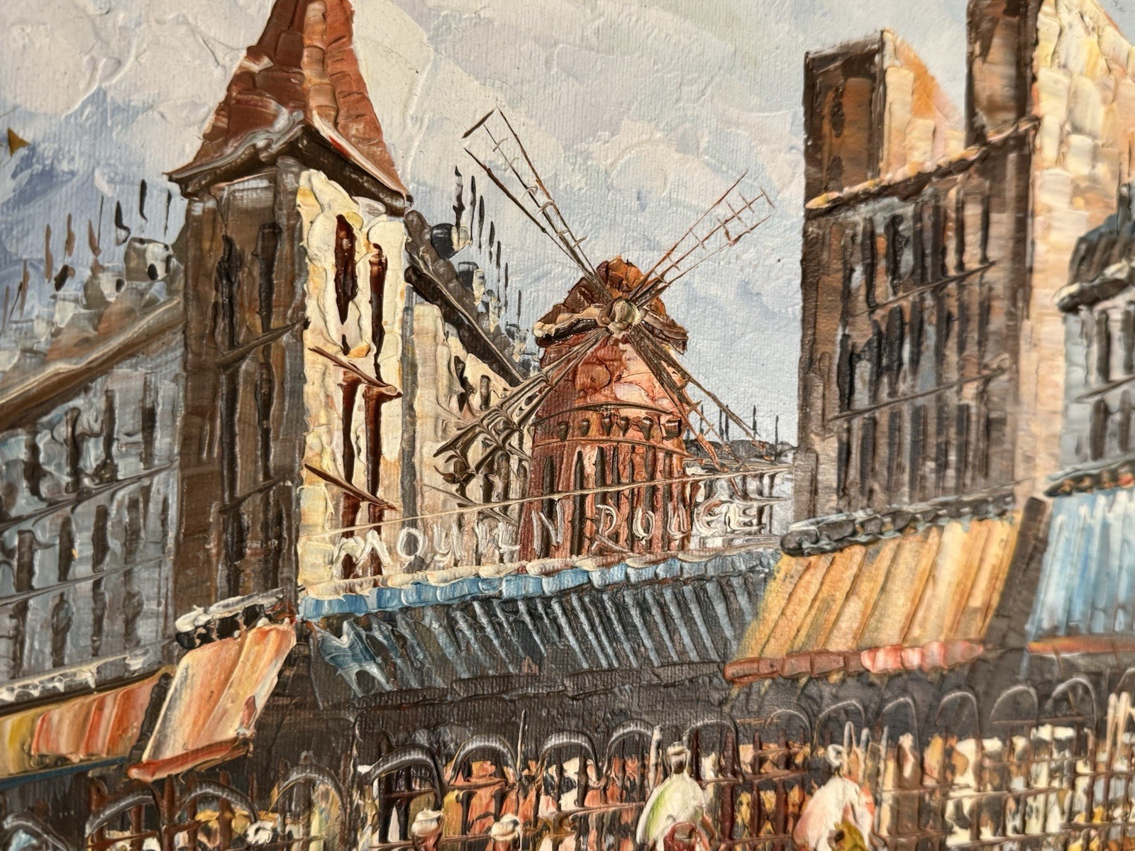 Caroline C Burnett Original Canvas Painting, Paris Moulin Rouge