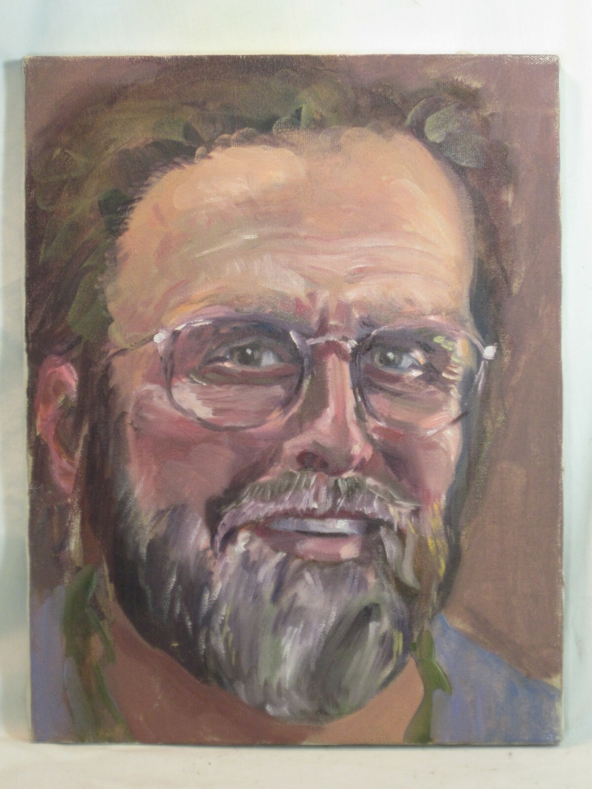 Robert Eberle hand painted self portrait famous Indiana USA artist unsigned oil