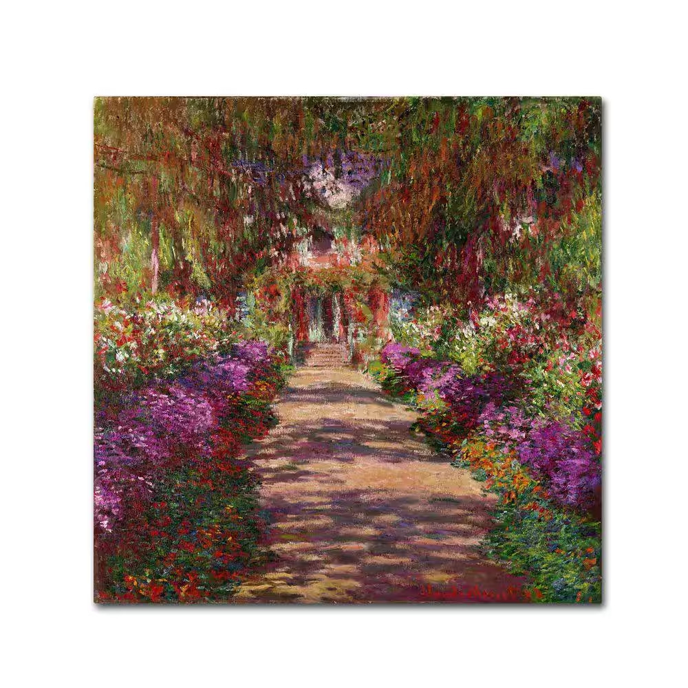 14 In. X 14 In. a Pathway in Monets Garden Canvas Art