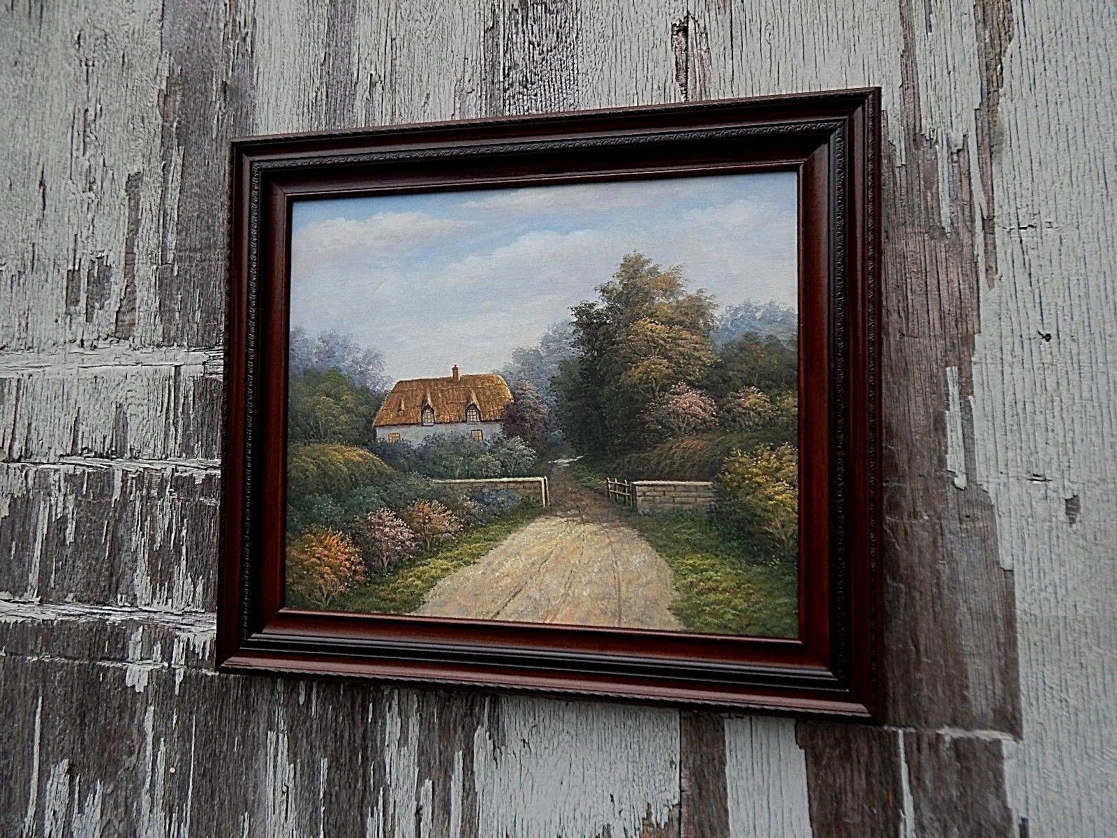 English Cottage, original oil painting. The late Charles P. Wilson. Mint Cond.