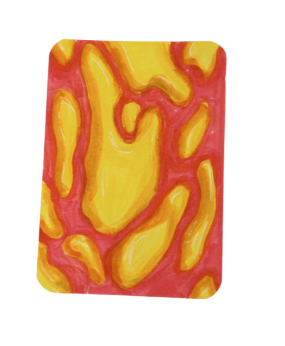 ACEO Original Art Abstract Lava Lamp Groovy Art OOAK by Kazzerit