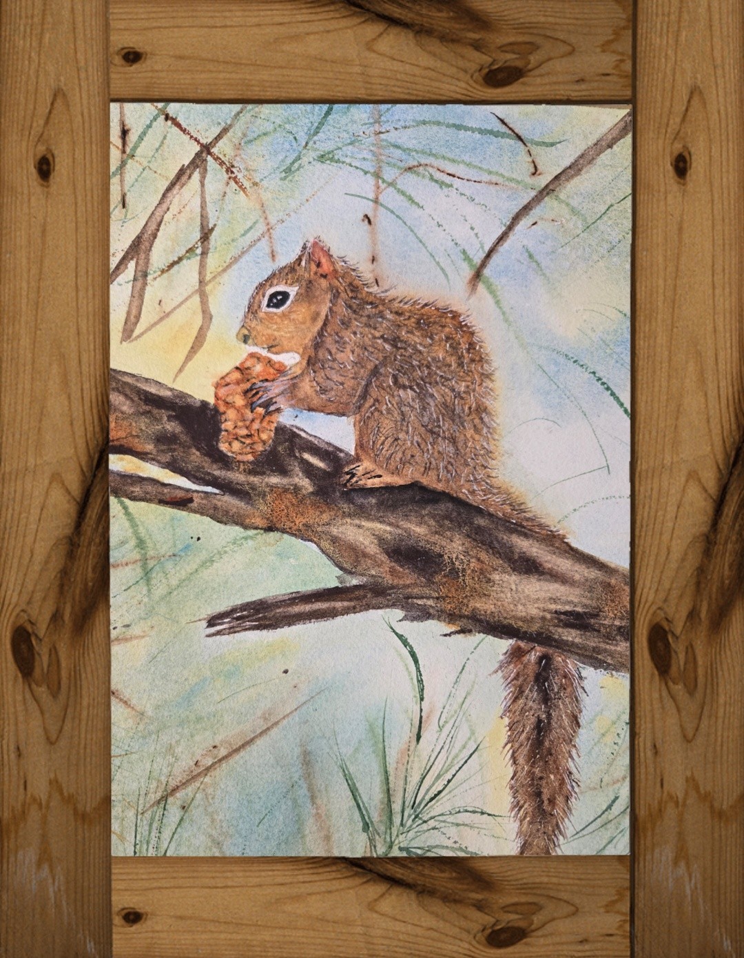 WATERCOLOR PAINTINGS ORIGINALS, «Squirreling Around»
