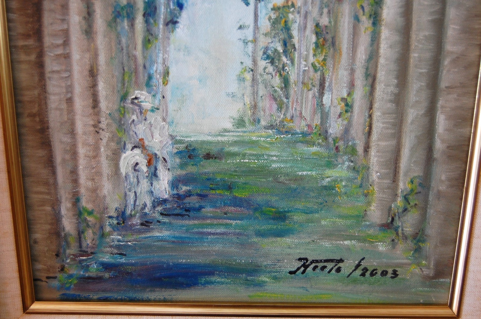 FRAMED ORIGINAL OIL GUARDARRAYA DE PALMA REALES CUBAN COUNTRY ARTIST HECTO VIDAL