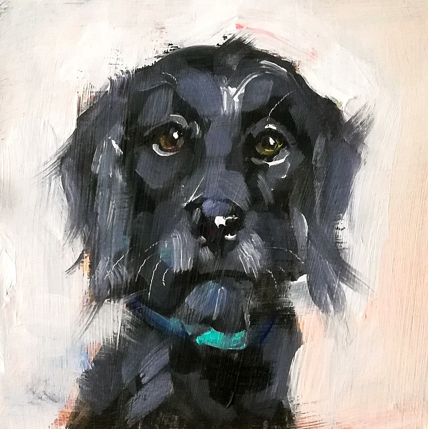 Original Oil Painting Puppy Dog Animal Pet Portrait Signed MADE TO ORDER