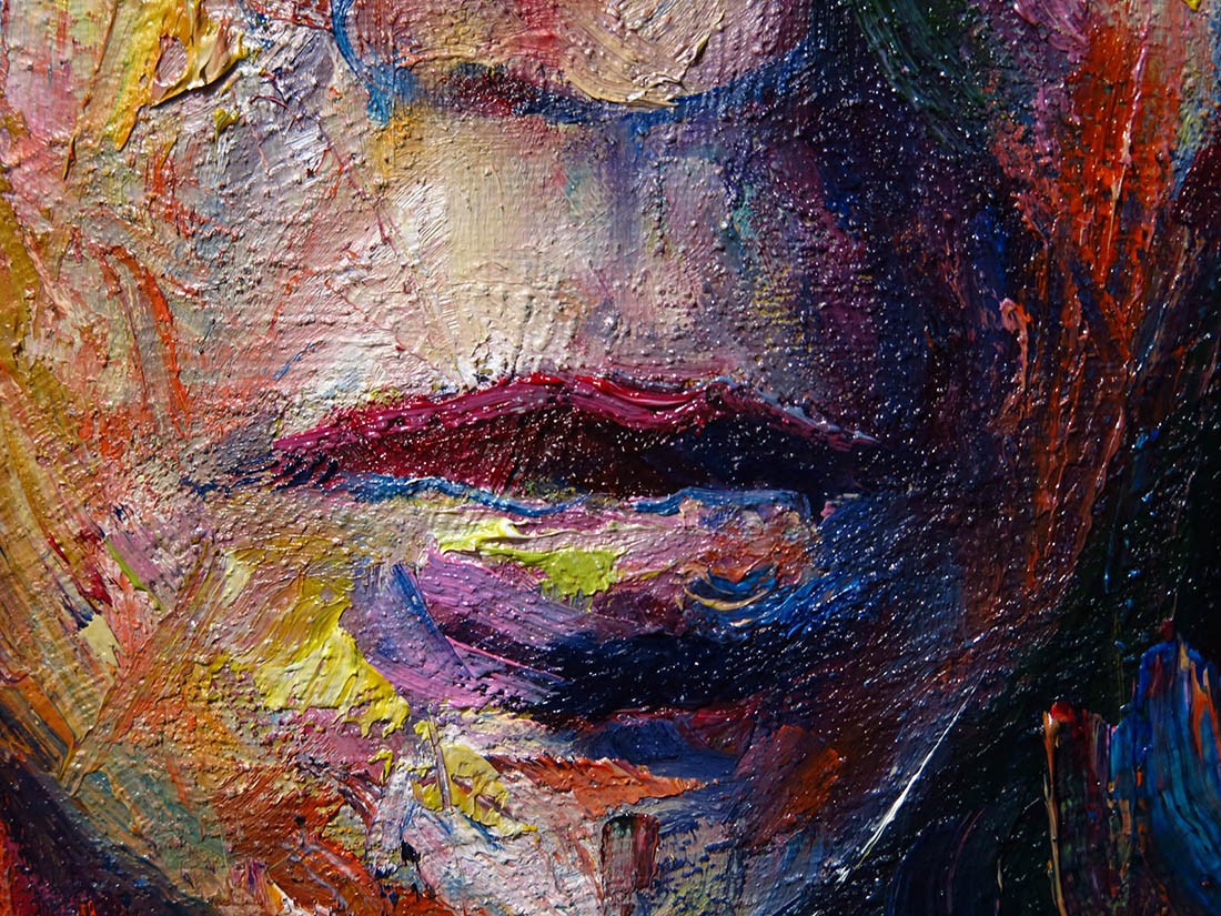 ORIGINAL OIL█PAINTING VINTAGE█ART SIGNED POP OUTSIDER BEACH█WOMAN GIRL HAT FAUVE