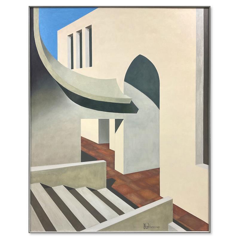 William Schlesinger (1915-2011) Framed Canvas Original Painting 1980