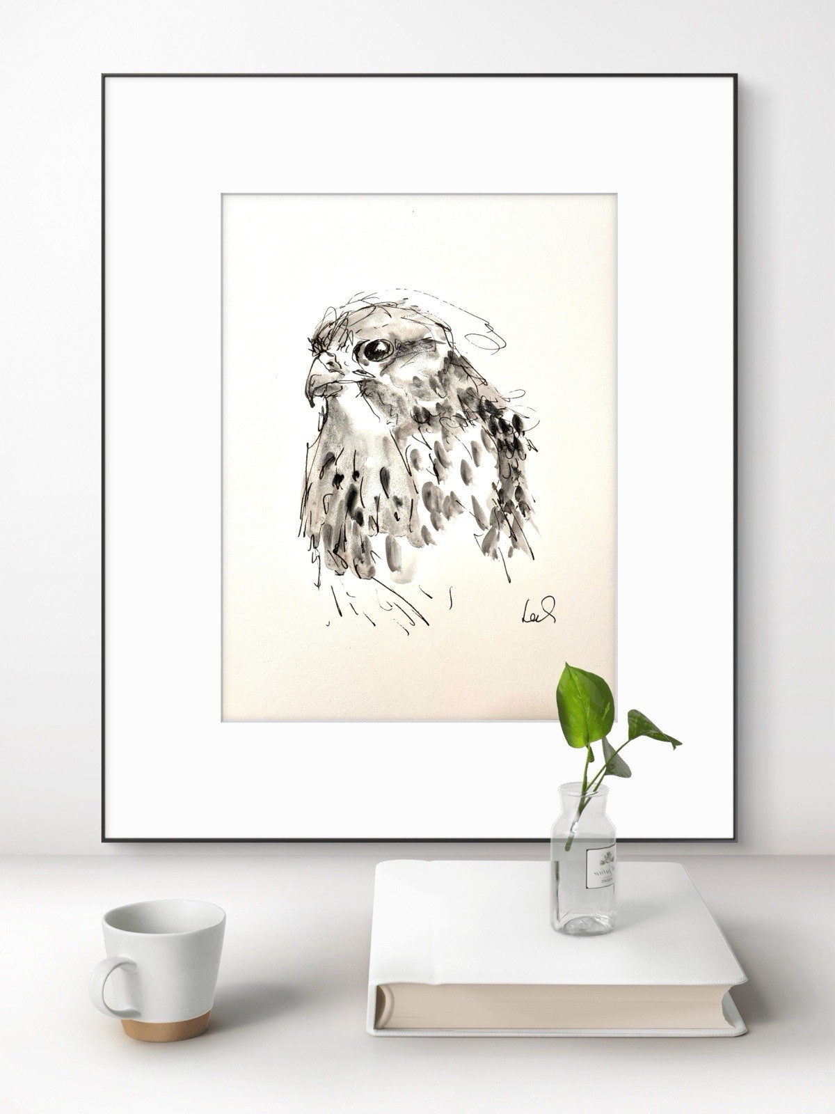 Original Abstract Expressionism 9×12 Owl Birds Handmade Signed Fine Art 18