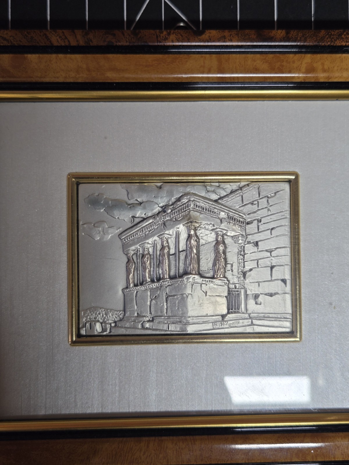Vtg Creazioni Artistiche 925 Silver Mini Framed The Erechtheion Acropolis Athens