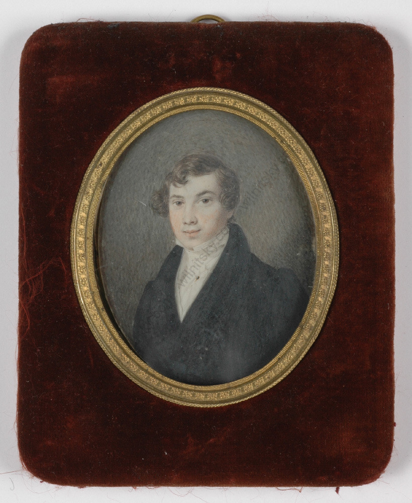 Josef Weidner (1801-1870) «Portrait of a young gentleman» high quality miniature