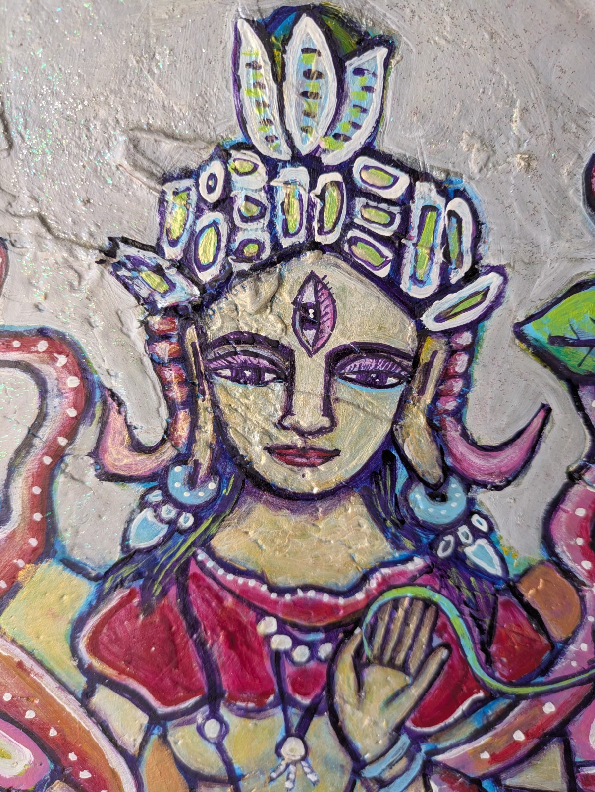 LONG LIFE, JOY, PROSPERITY – K. Bickman, White Tara 6′ x 11′ Exclusive Fine Art