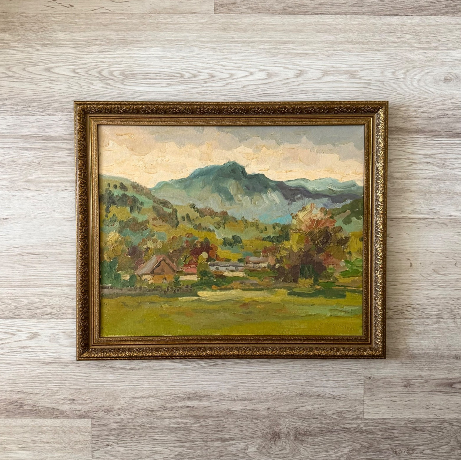 Vintage oil painting framed