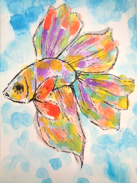 ACEO Colorful FISH Painting Art