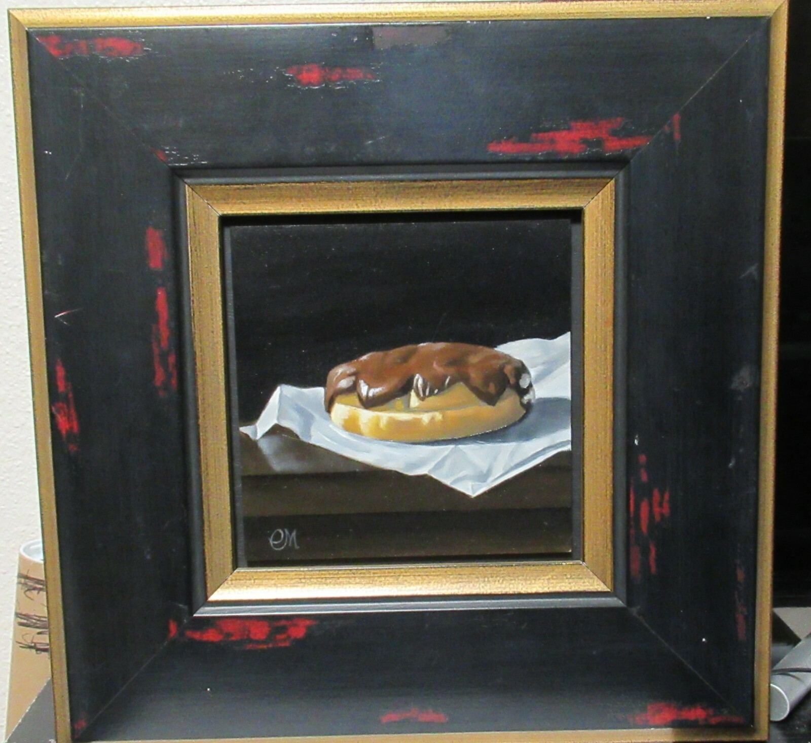 CLEVELAND MORRIS CHOCOLATE BISMARK ORIGINAL ACRYLIC ON PANEL PAINTING