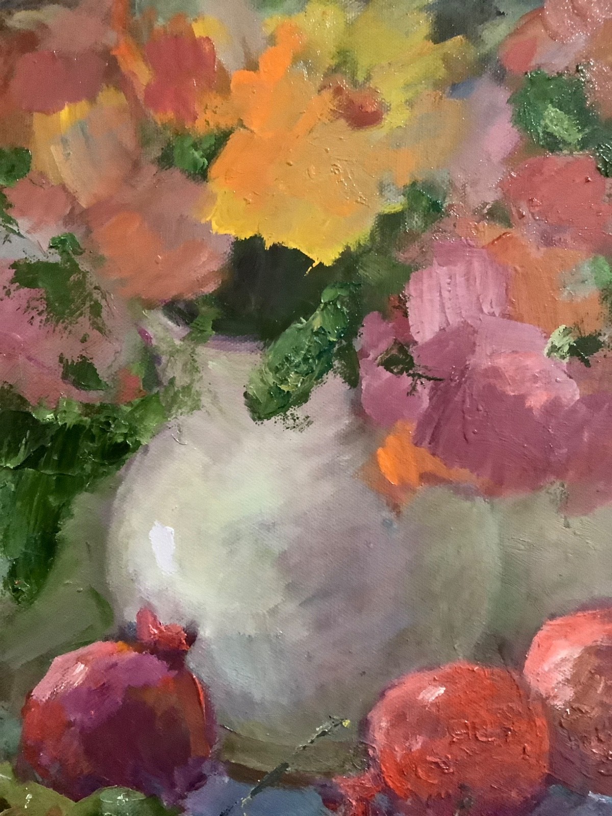 Original Framed Impressionism Oil Art Floral Still Life Signed