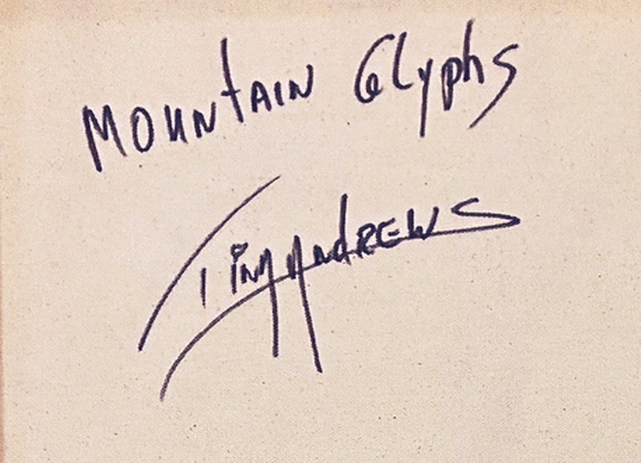Tina Andrews 2012 Abstract Painting MOUNTAIN GLYPHS 18x24X1.5 (Actress Artist)
