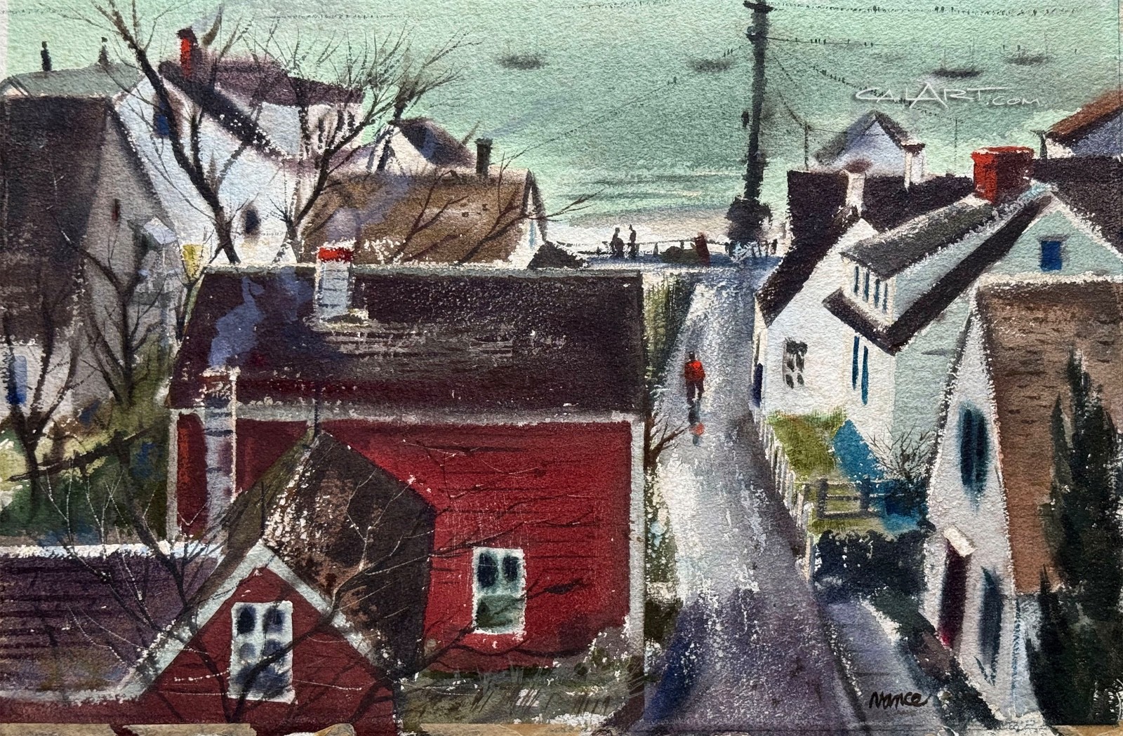 1940s Painting of MILLER HILL in PROVINCETOWN, MA by Famous American Regionalist