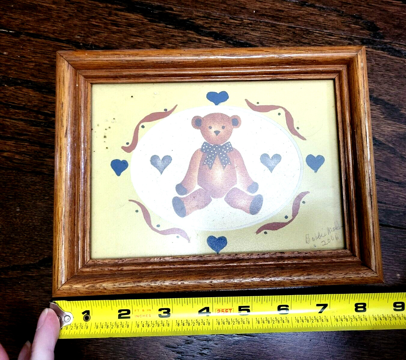 2006 Framed & Matted, Hand Painted & AutographedTeddy Bear Pic by Bobbie Molder