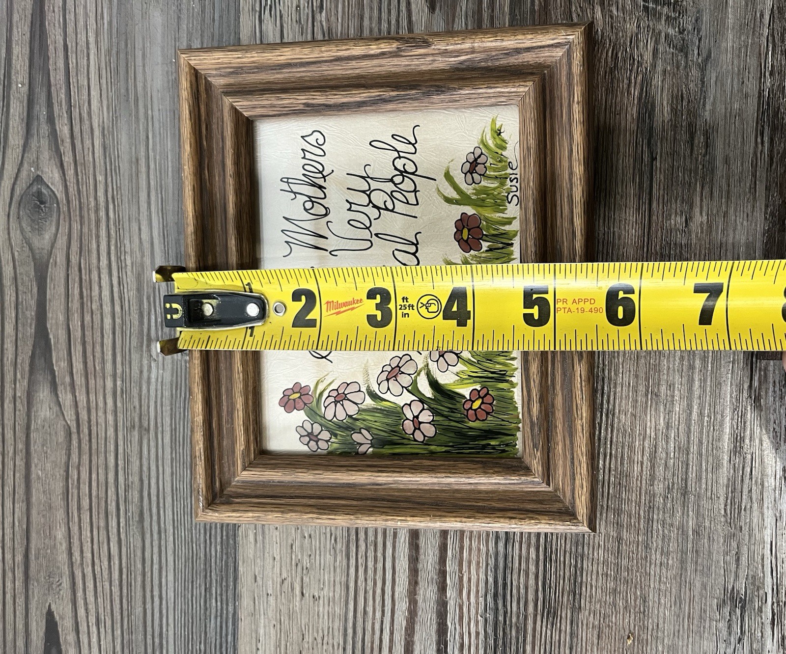 Vntg Reverse Glass Painted Picture Frame Small Mothersday Birthday Gift EUC Flwr