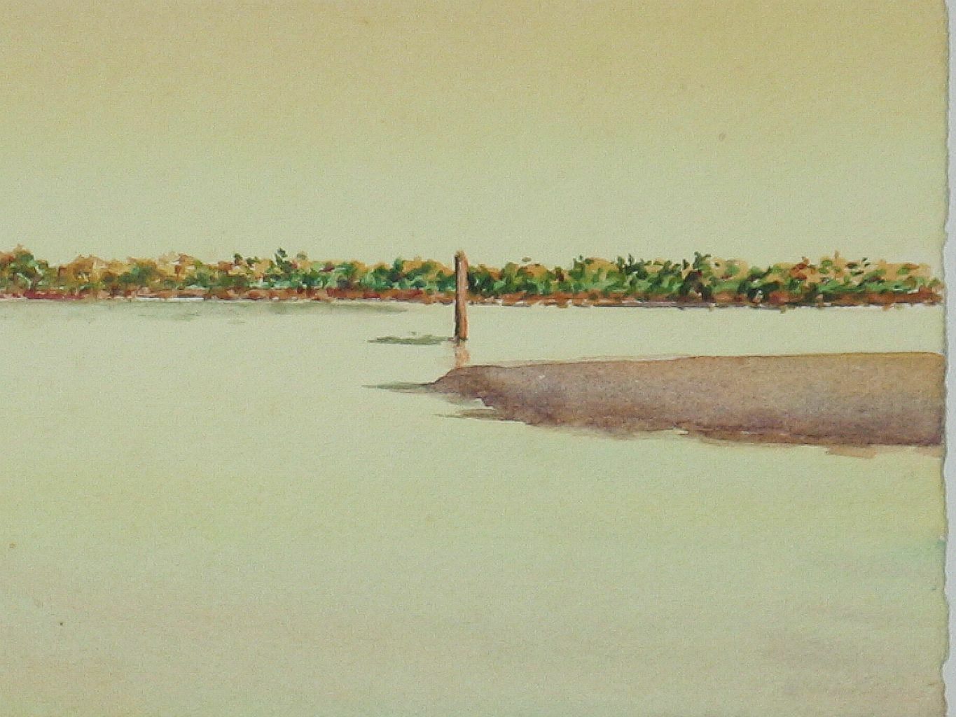 John Flexmore Original Watercolour Painting «Boats on River Flats». Unframed