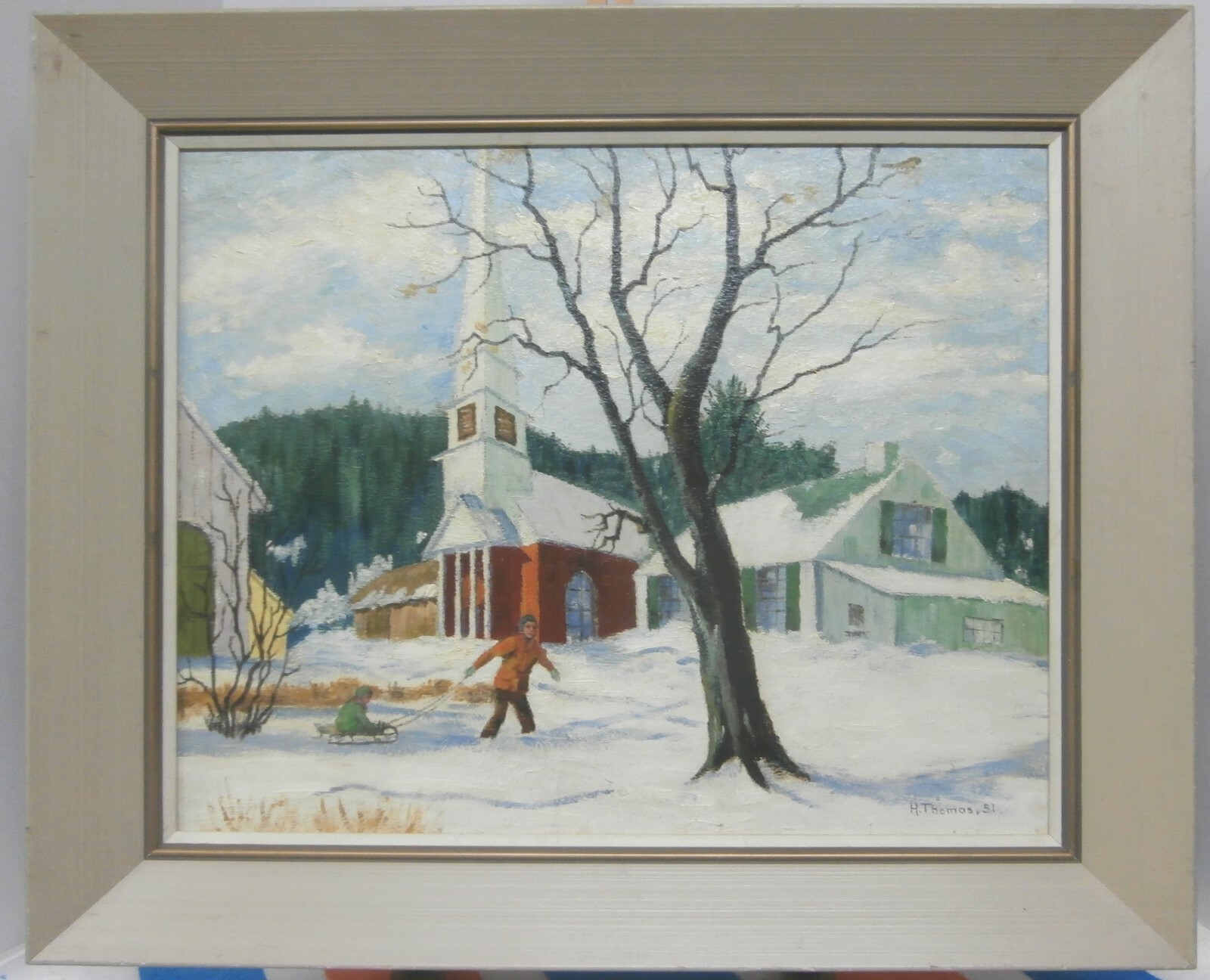 Rural Winter scene – OIL – H. THOMAS done 1951