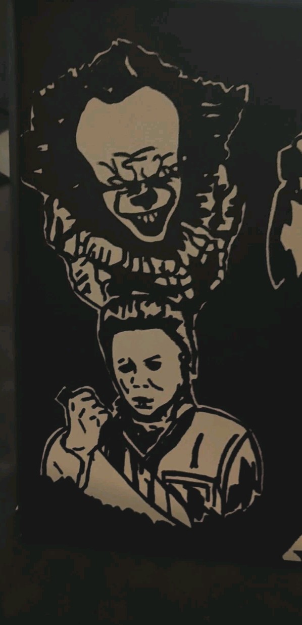 Custom 11″ X 14″ Canvas Art – Slasher Horror Silouette – Various Art Drawing