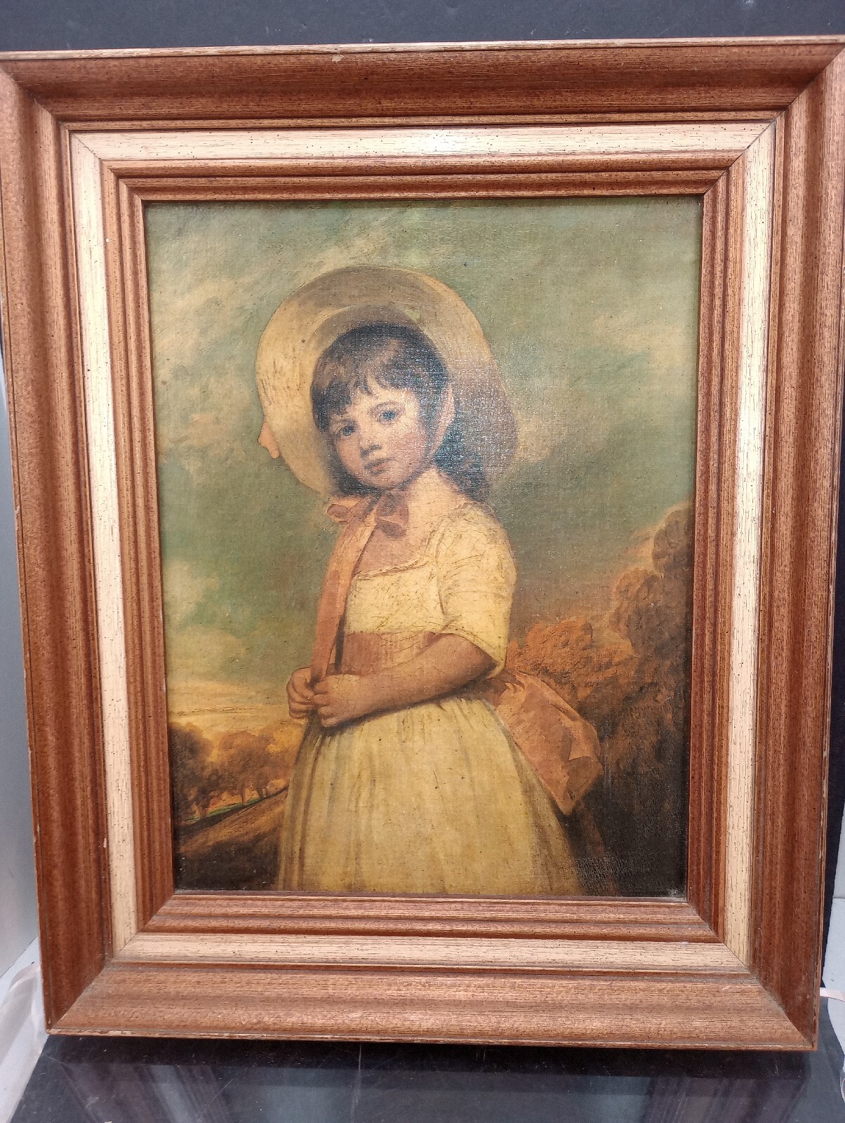 Miss Juliana Willoughby Oil On Canvas Transfer W/ Frame 16″X 19.5″