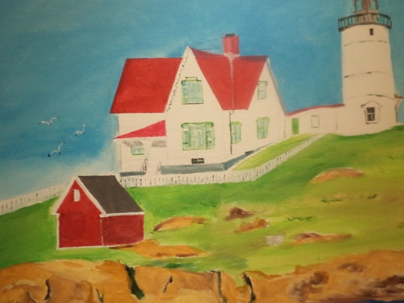 Cape Neddick Maine Lighthouse Painting # 131