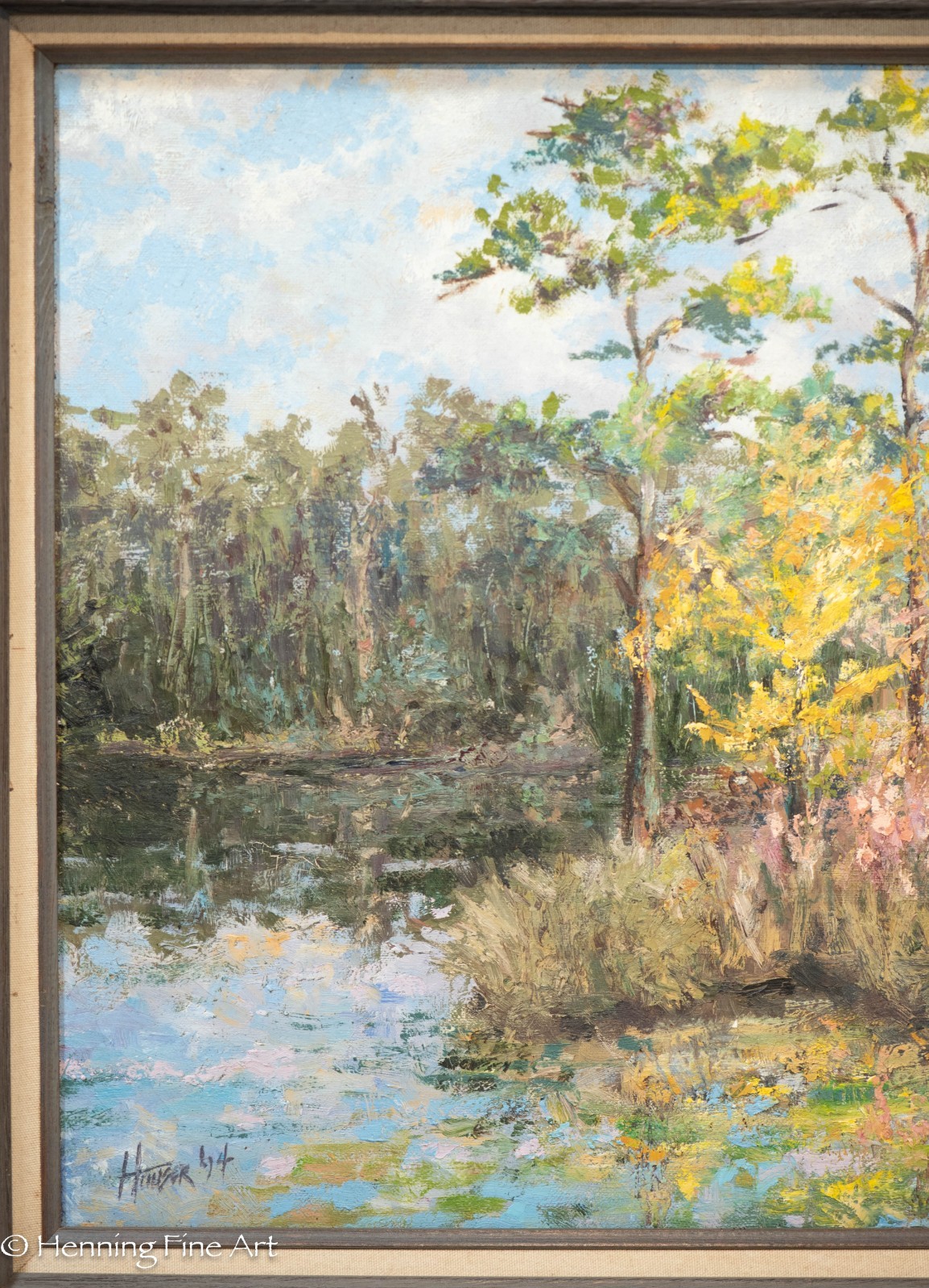 Beautiful Florida Impressionist Landscape Painting by Linda Hauser Cypress 23×29