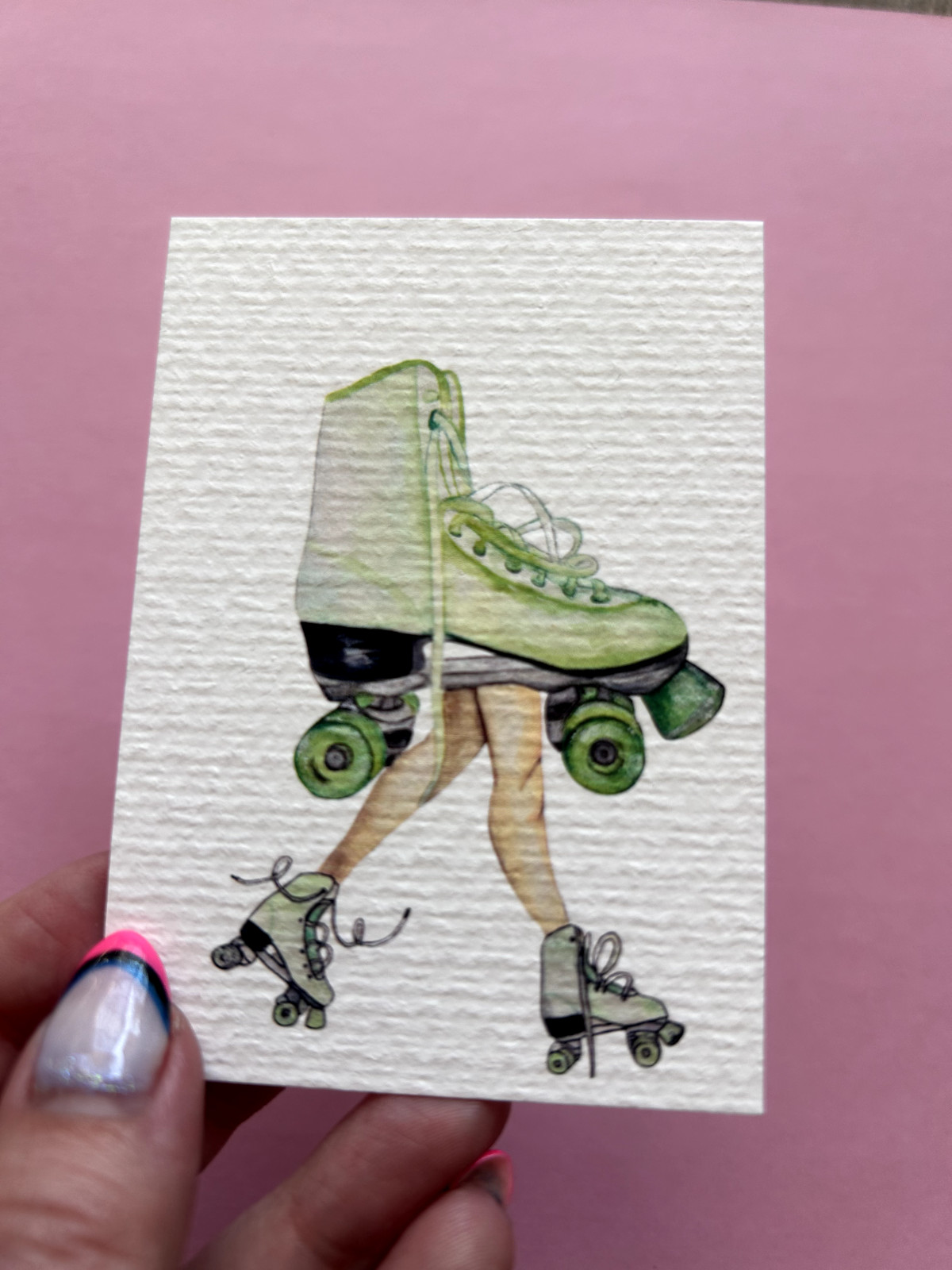 ACEO Edition- Print Sawyer Crane Leg Series Roller Skate with legs Humor Funny