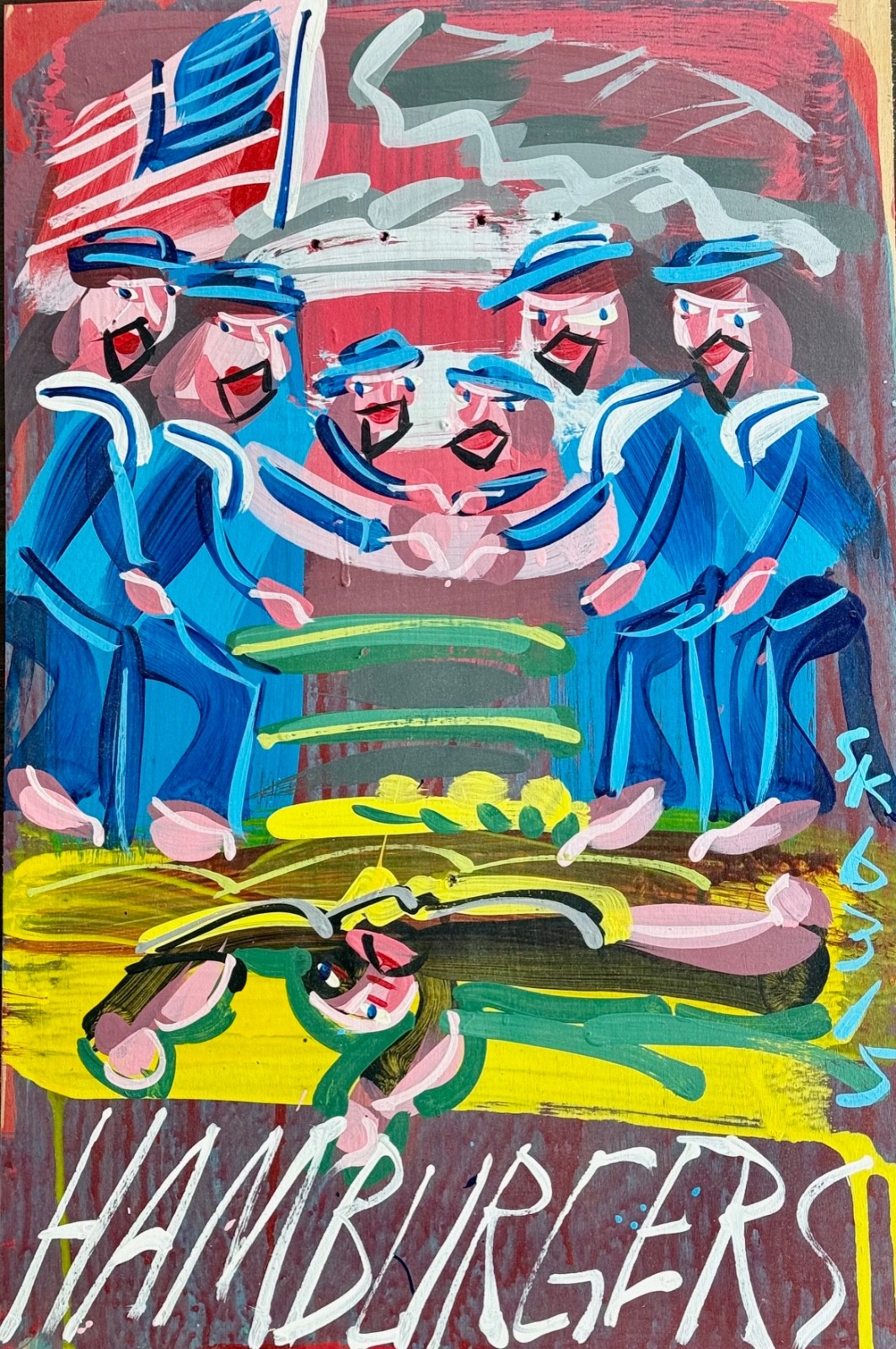 STEVE KEENE ART -«HAMBURGERS» Signed, Dated