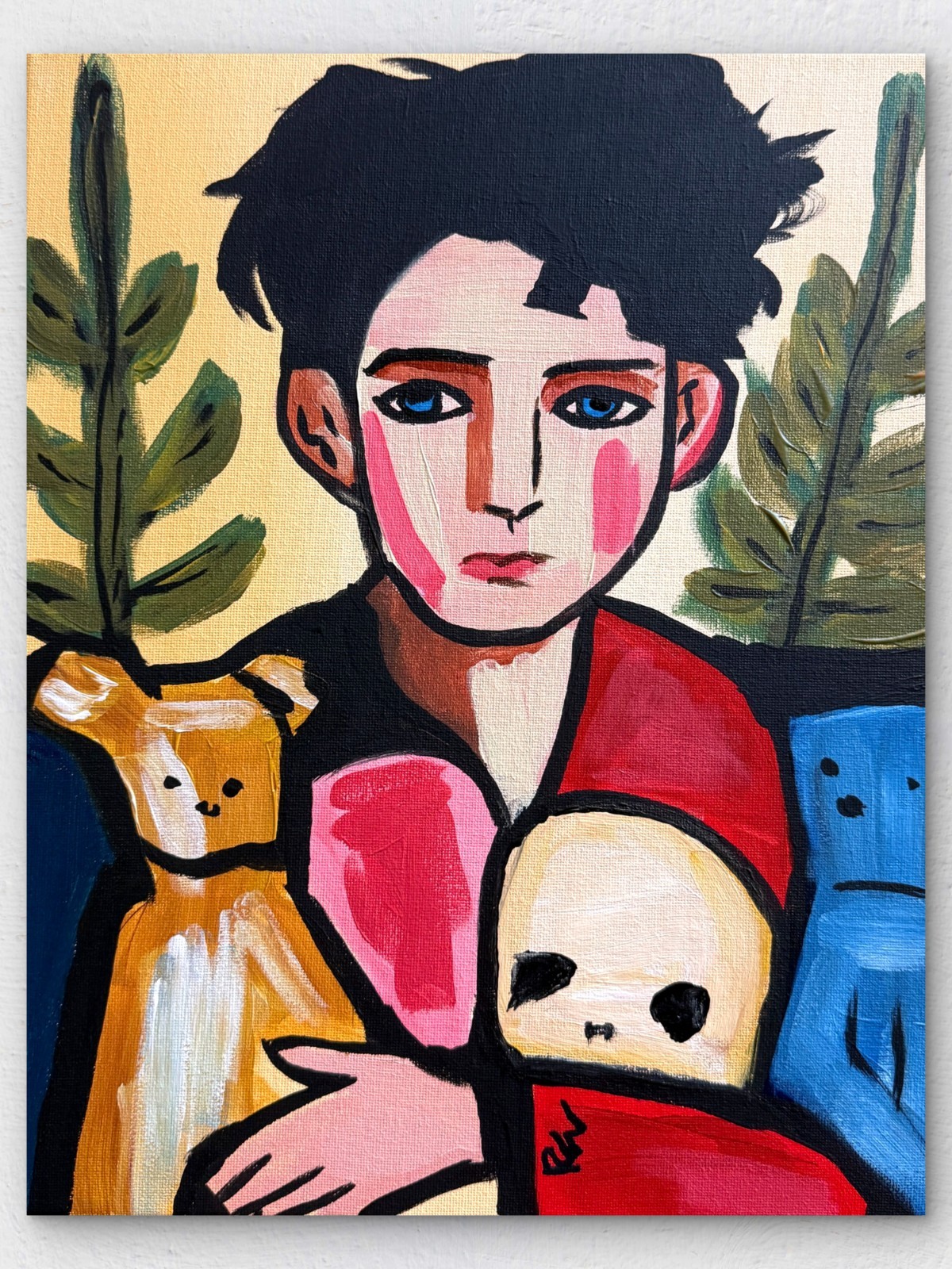 Original Expressionist Hand Painted 11×14 Acrylic Signed Canvas Art Memento Mori