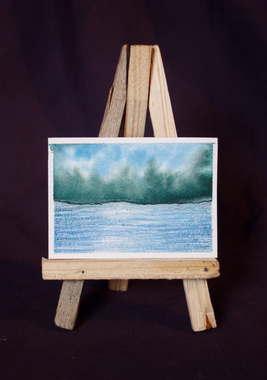 Original Watercolor ACEO-Mini Masterpieces #13 “Forest Landscape 1”-OOAK Signed