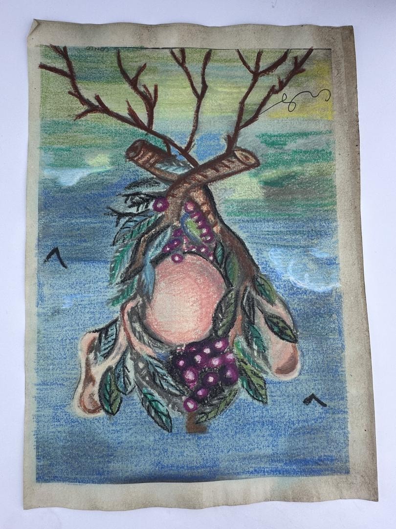 George Condo COA Art Painting Original Drawing Vintage