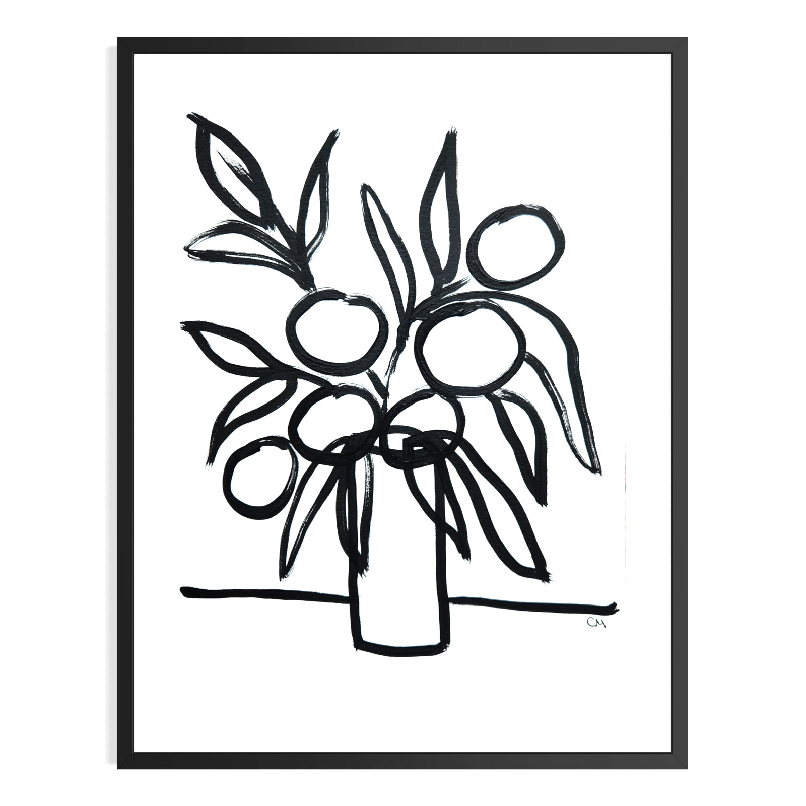 Abstract Expressionist Original 9×12 Minimalist Floral Painting