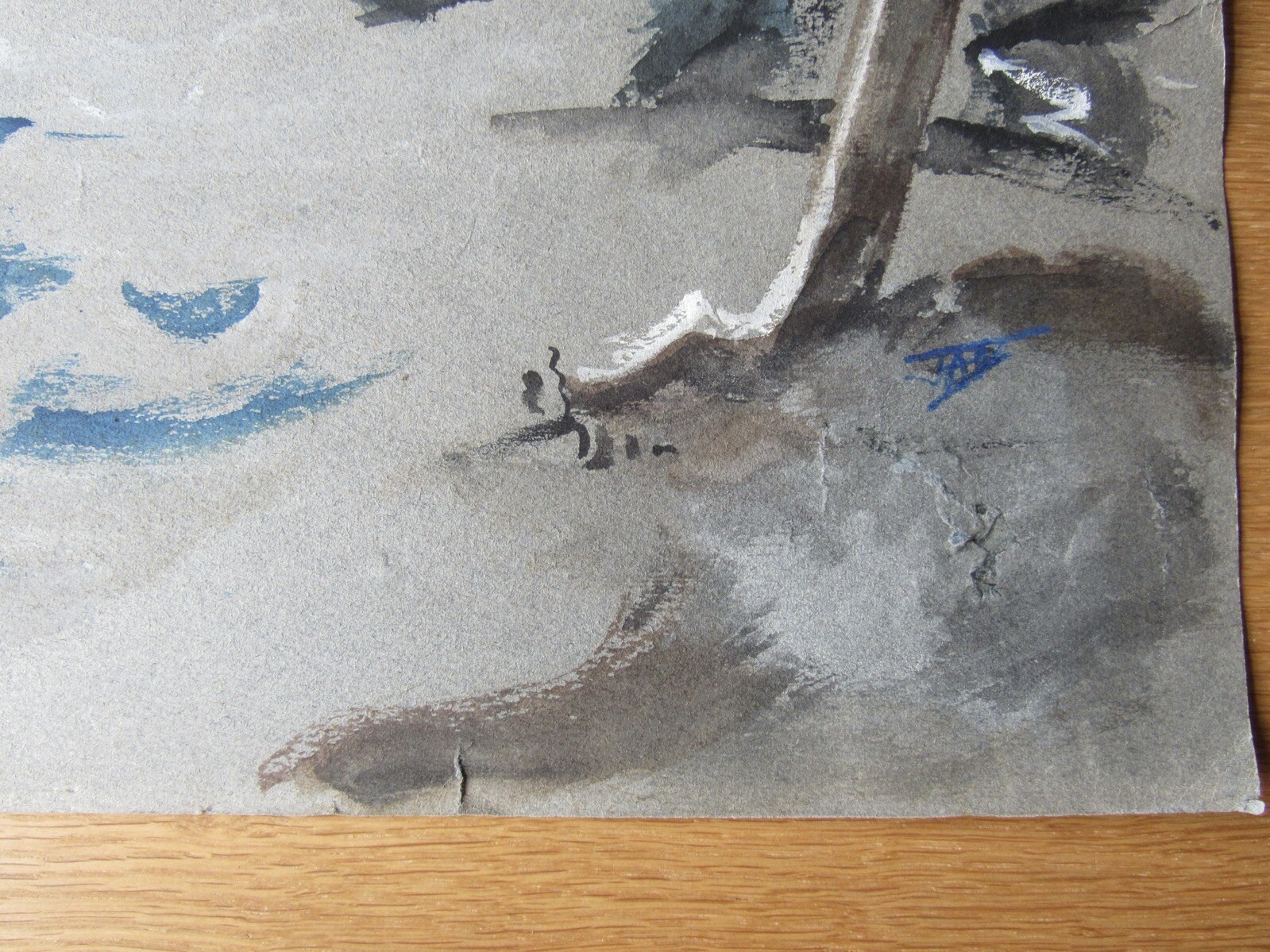 Opera Decor Gouache Drawing Signed by Jacques André Brégère set design painting