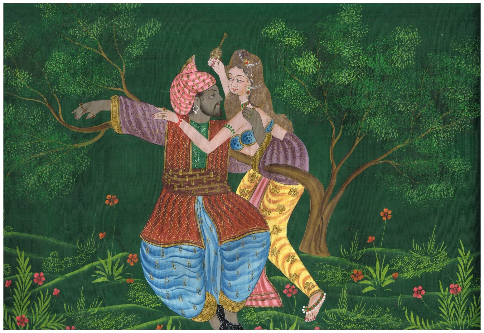 Beautiful Couple Painting Handmade Love Scene Art For Wall Gifting 22×17 Inches