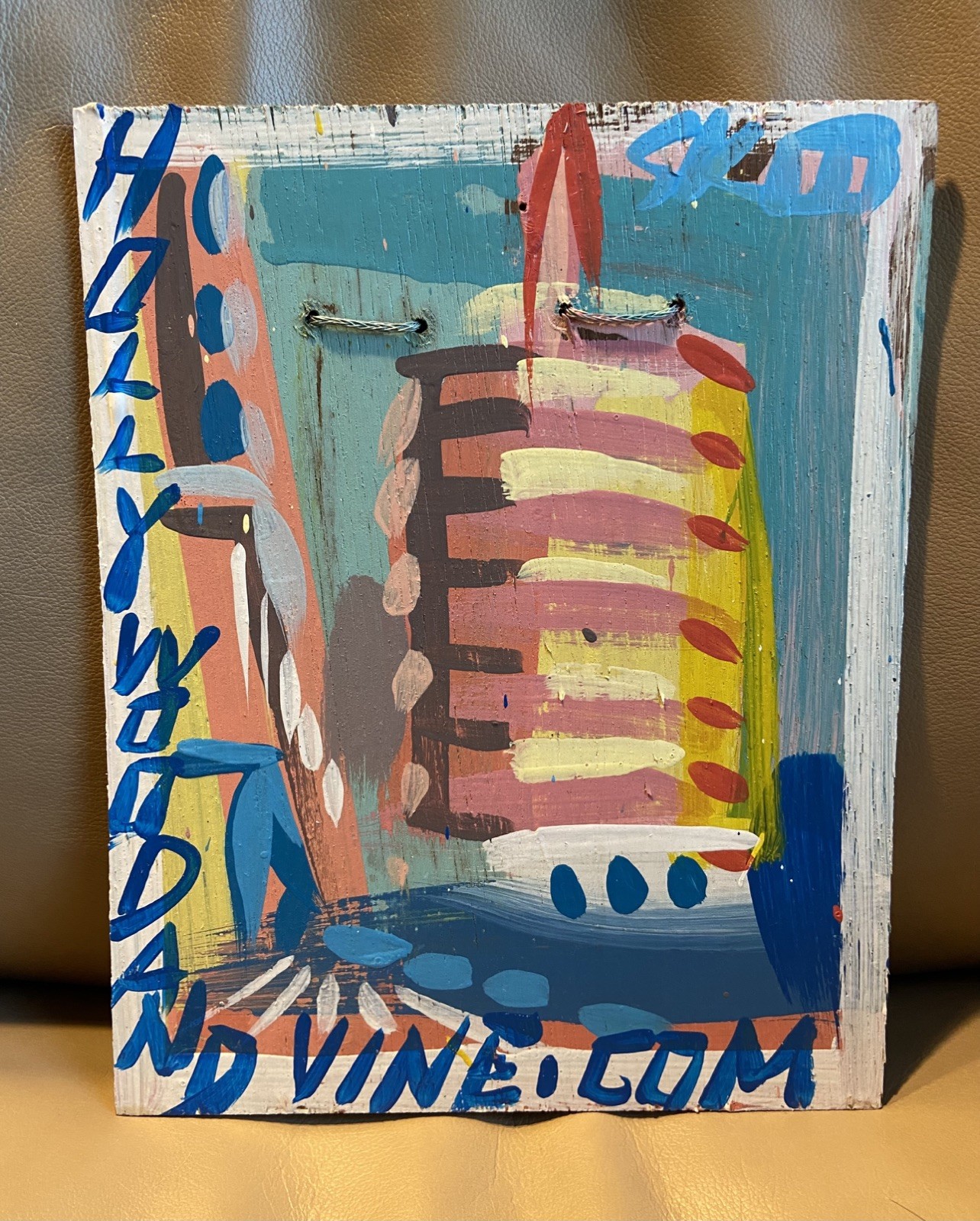 Steve Keene Original Painting of Capitol Records Building at Hollywood and Vine