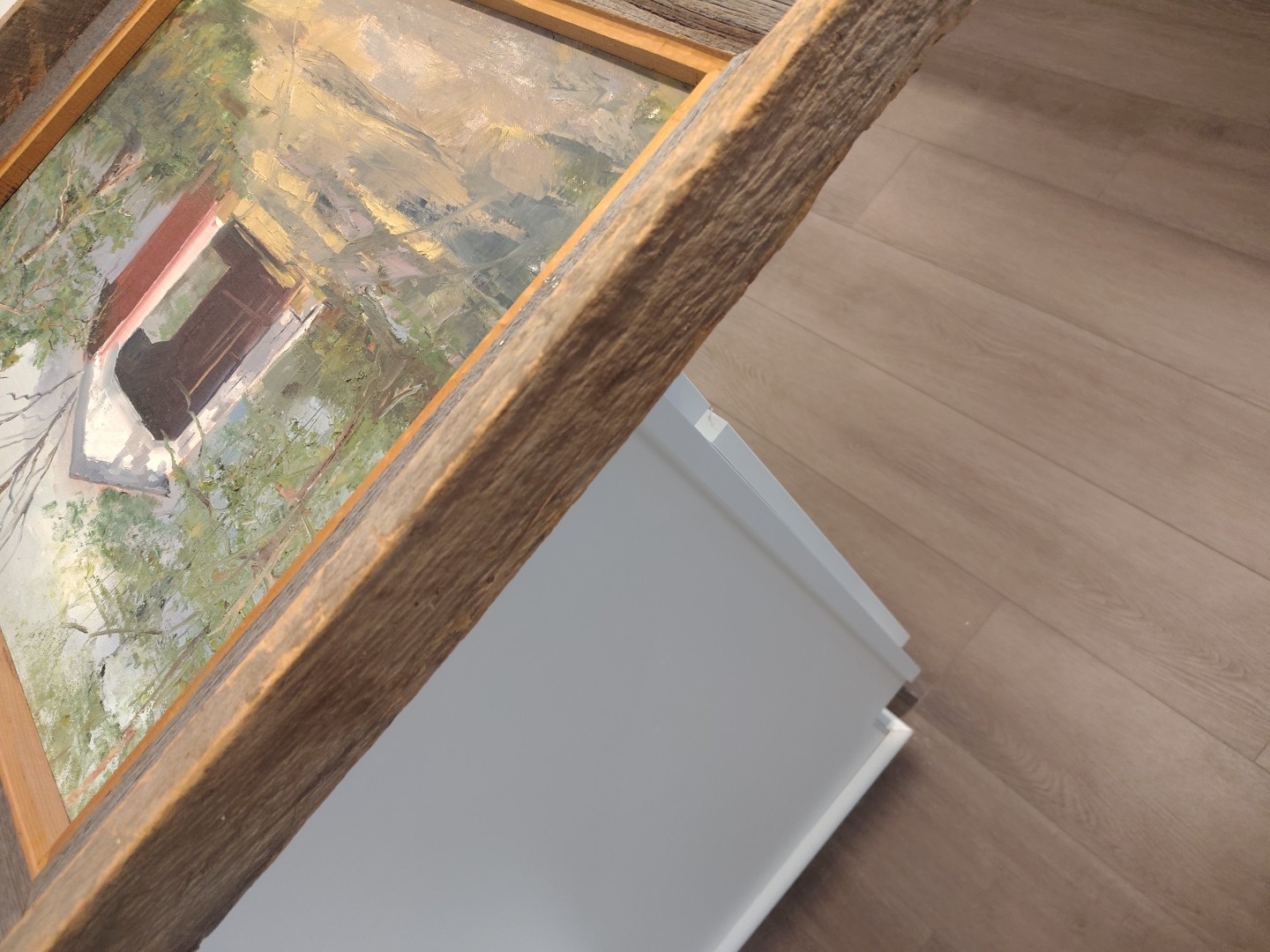 Vintage Original Signed McClure Covered Bridge Oil Painting on Canvas