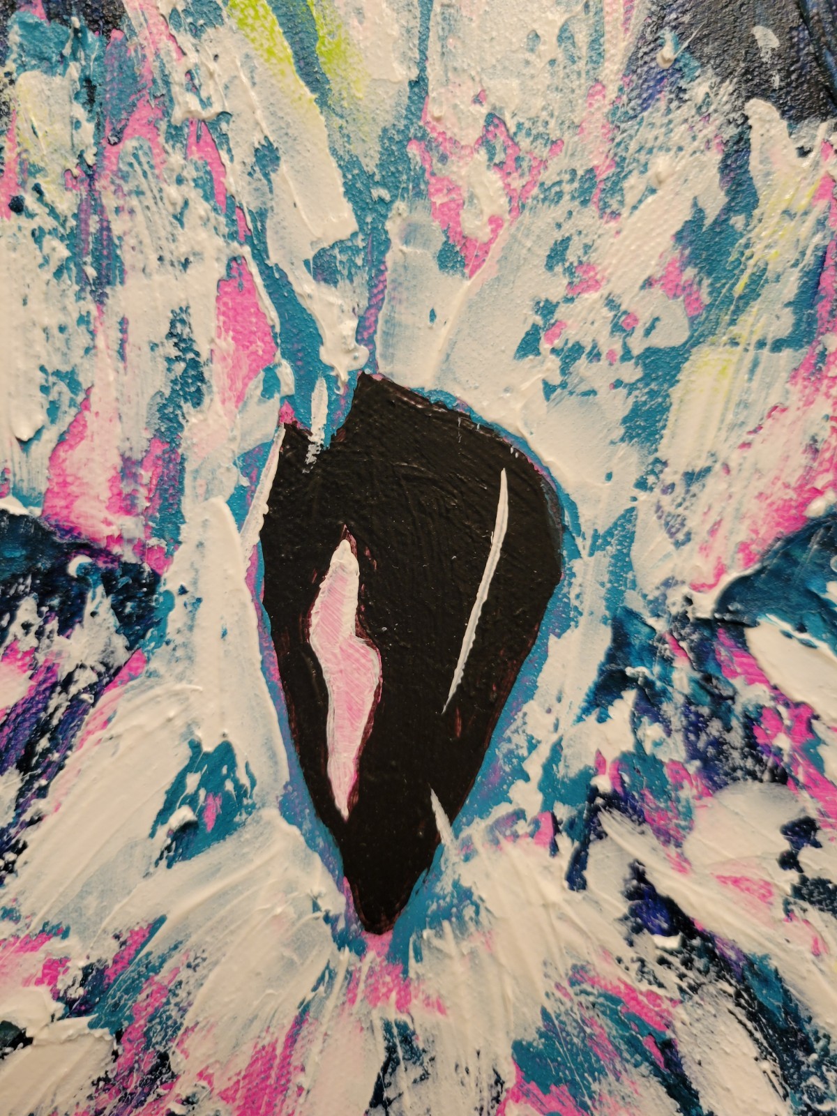 Original painting of an Owl «Keeping Watch» 20x20x1.5 Acrylic pink blue green