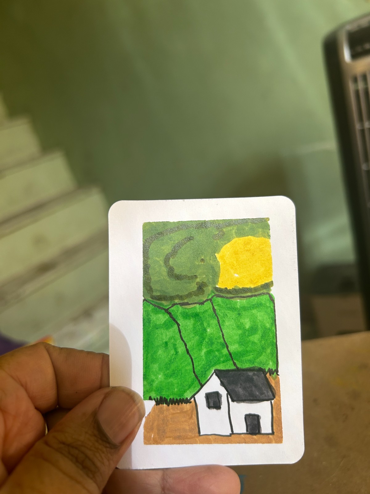 Original ACEO white house in the country landscape