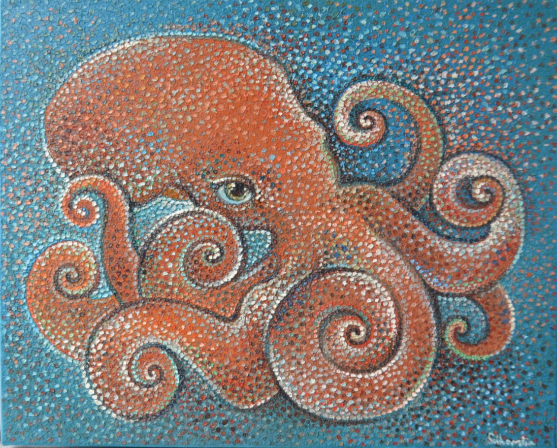 Original oil painting «Octopus». The painting was created by a Ukrainian artist