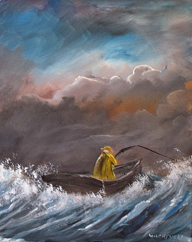 Florida Highwaymen Style – Original painting – » Old Man Of The Sea «