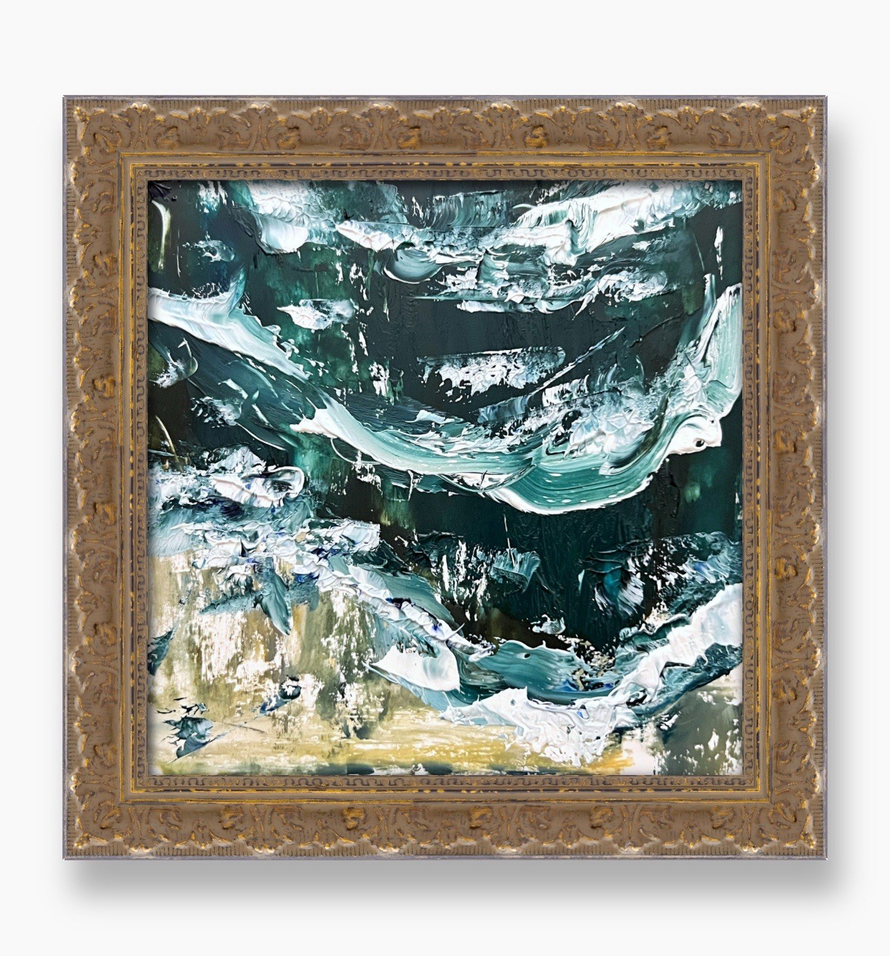 Cape Cod Moody Ocean Abstract Artwork • Coastal Chic Wall Art Framed Decor Gift