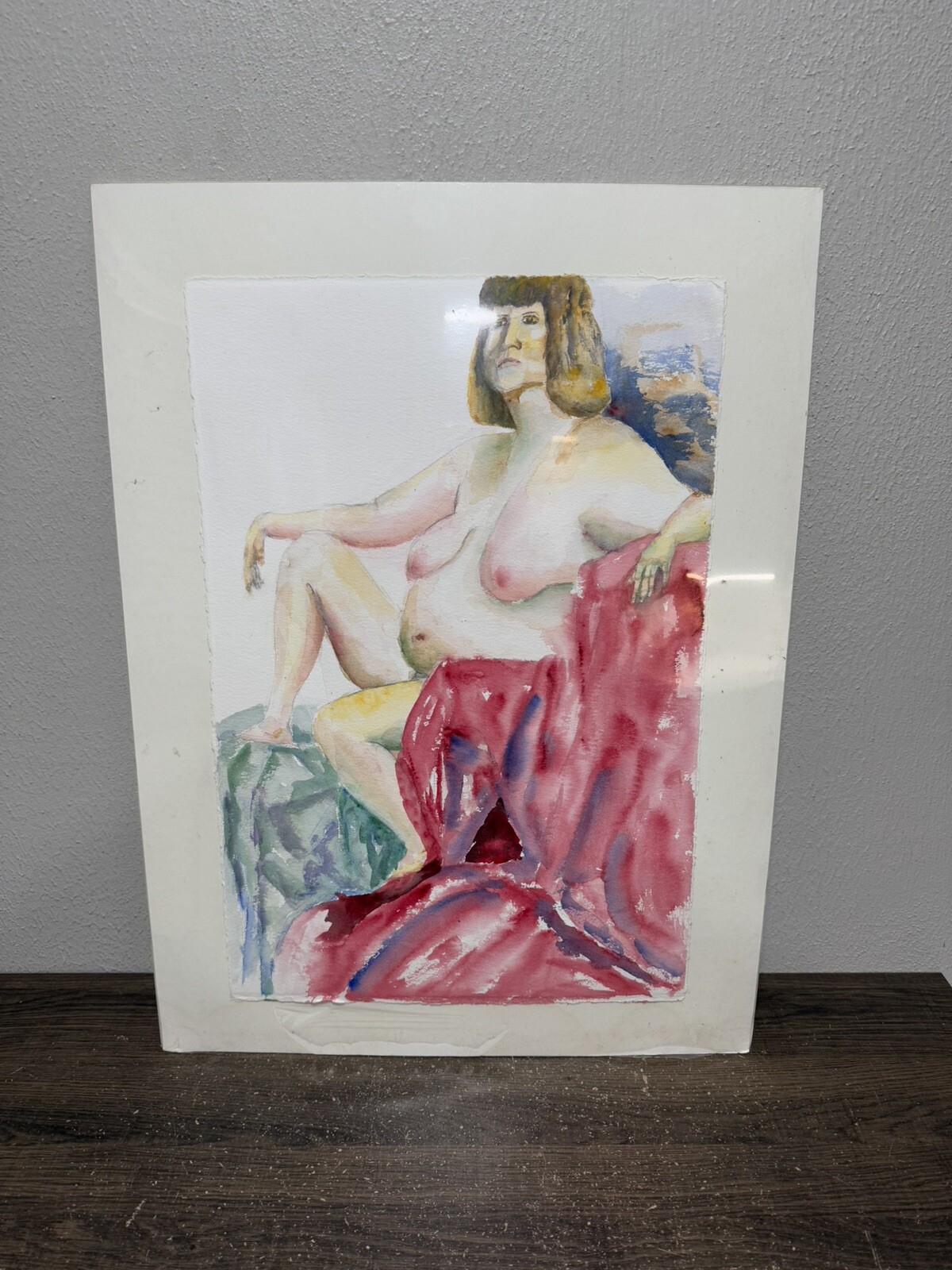 Nude Painting WATERCOLOR ORIGINAL Art Woman Body positive Naked Artwork 15×22”