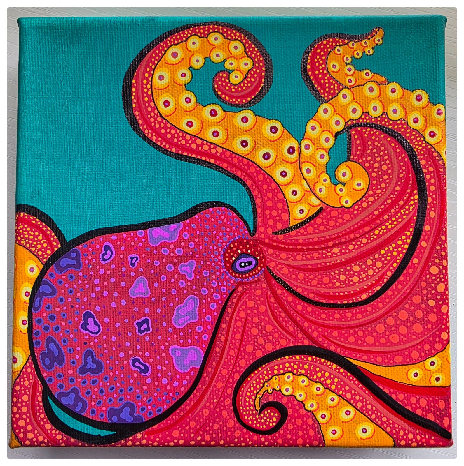Davy Jones’ Locker Collection – Strange And Deranged Art – 6×6 Canvas Paintings