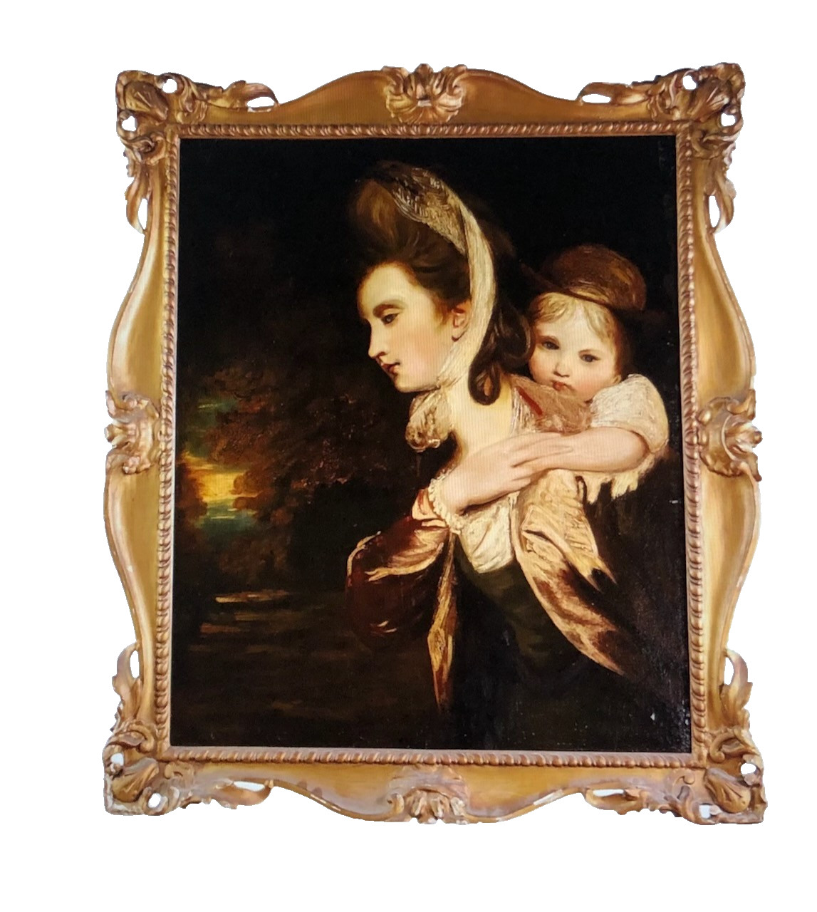 19th Century Oil Painting Mrs.Stephen Payne-Gallwey & Son by Sir Joshua Reynolds