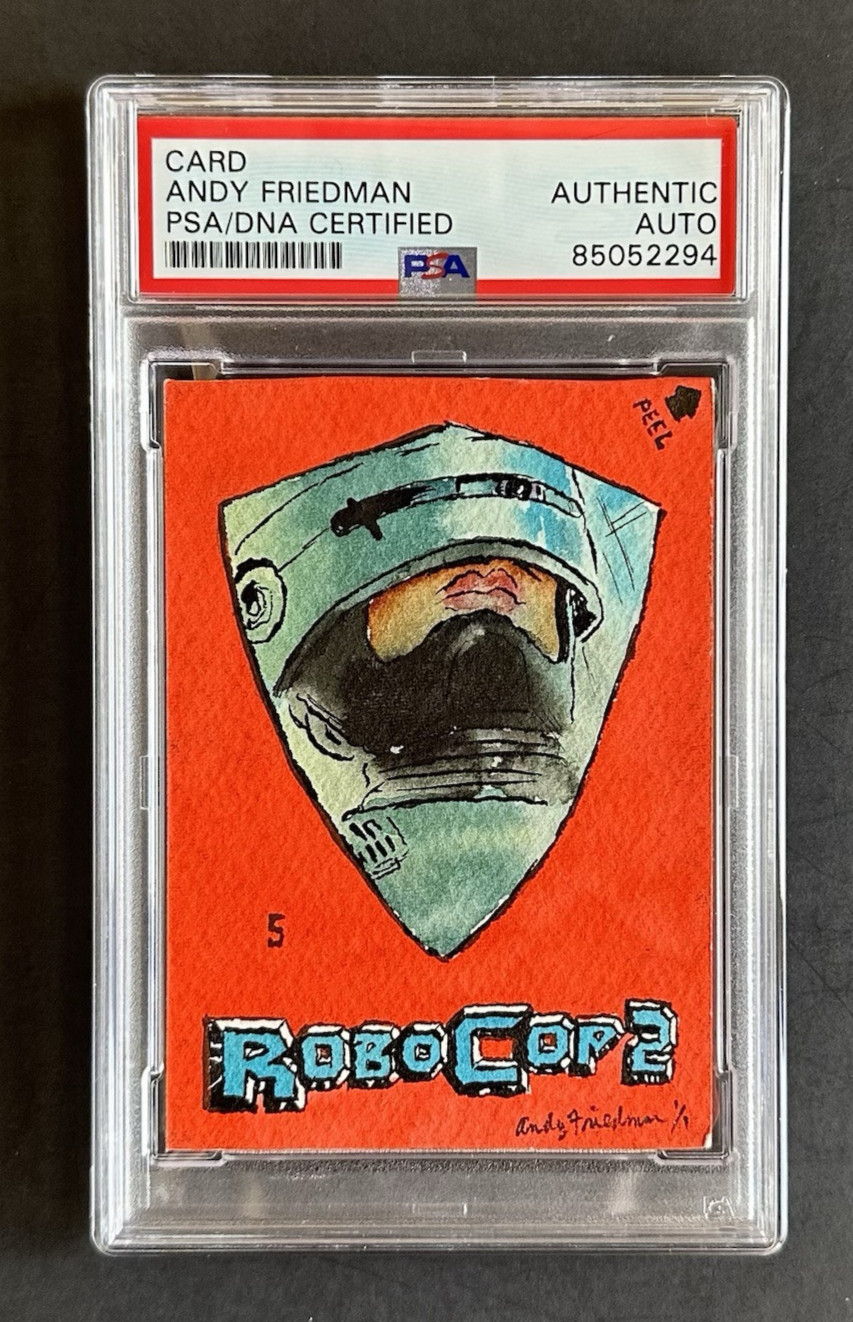 RoboCop 2 1990 Topps Original Painting 1/1 Andy Friedman Signed PSA/DNA