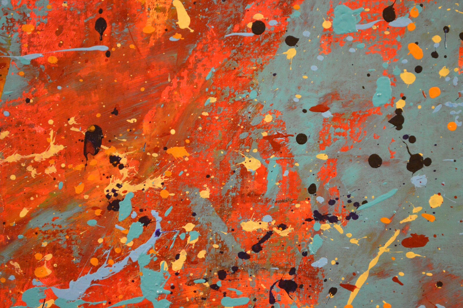 Pollock/Richter style￼ Professional Painting 81” X 62”(6ft 9in)Abstract Modern