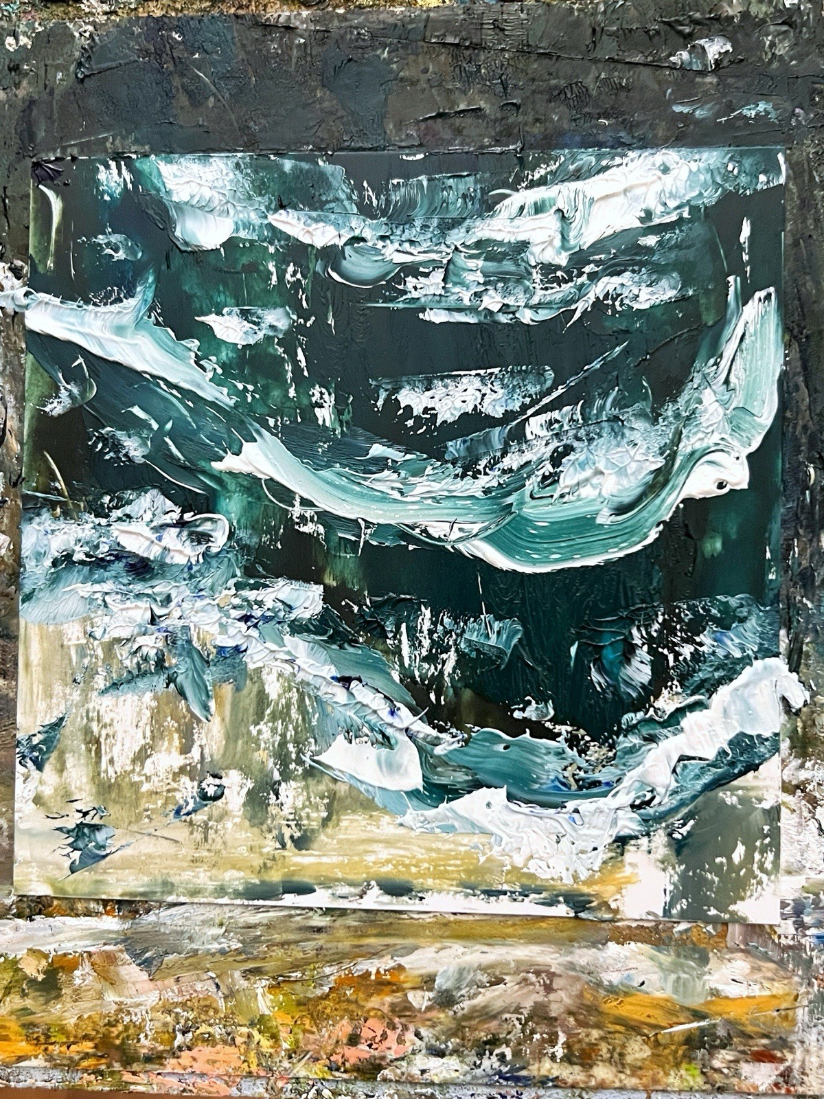 Cape Cod Moody Ocean Abstract Artwork • Coastal Chic Wall Art Framed Decor Gift